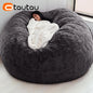 Giant 5ft Fluffy Faux Fur Bean Bag Cover – Soft, Cozy & Oversized (Cover Only)
