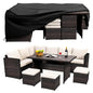 7-Piece Outdoor Wicker Patio Dining Set – Table, Chairs & Ottomans Included