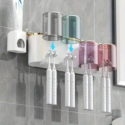 Wall-Mounted Toothbrush & Toothpaste Organizer Set – 2, 3 or 4 Person