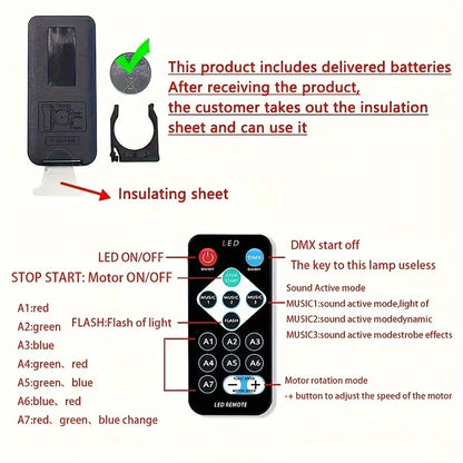 LED Galaxy Projector Night Light – Starry Sky & Aurora, USB, Remote Control