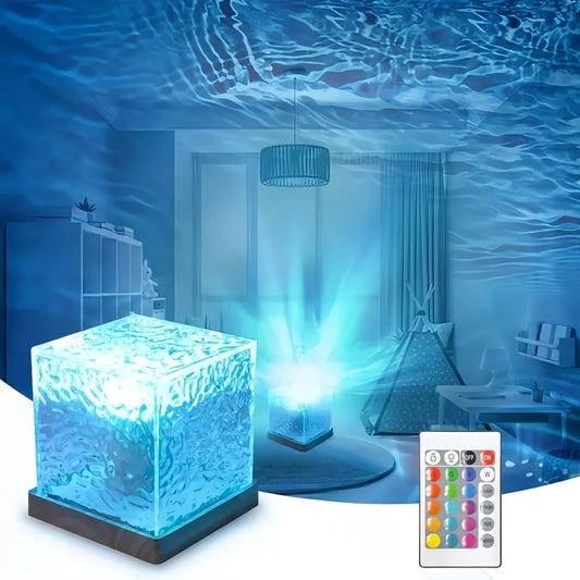Ocean Wave Aurora Projector Light – 16 Colors, Touch & Remote Control