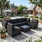 7-Piece All-Weather Wicker Rattan Patio Sectional Sofa Set – Modular Outdoor Furniture