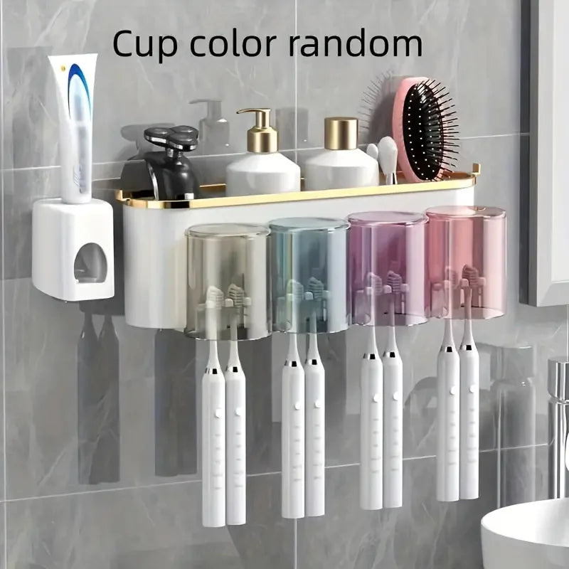 Wall-Mounted Toothbrush & Toothpaste Organizer Set – 2, 3 or 4 Person