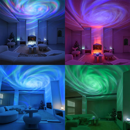 LED Galaxy Projector Night Light – Starry Sky & Aurora, USB, Remote Control