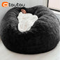 Giant 5ft Fluffy Faux Fur Bean Bag Cover – Soft, Cozy & Oversized (Cover Only)