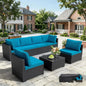7-Piece All-Weather Wicker Rattan Patio Sectional Sofa Set – Modular Outdoor Furniture