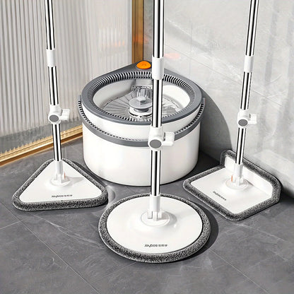 Spin Mop & Bucket Set – Hands-Free Wringing, Sewage Separation, 3 Mop Head Types