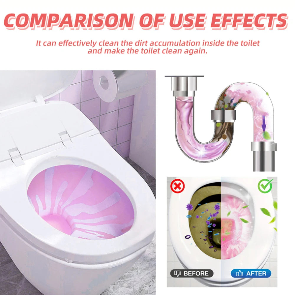 Toilet Cleaning Effervescent Tablets – Removes Stains, Odors & Yellow Buildup