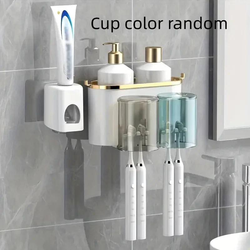 Wall-Mounted Toothbrush & Toothpaste Organizer Set – 2, 3 or 4 Person