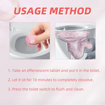 Toilet Cleaning Effervescent Tablets – Removes Stains, Odors & Yellow Buildup